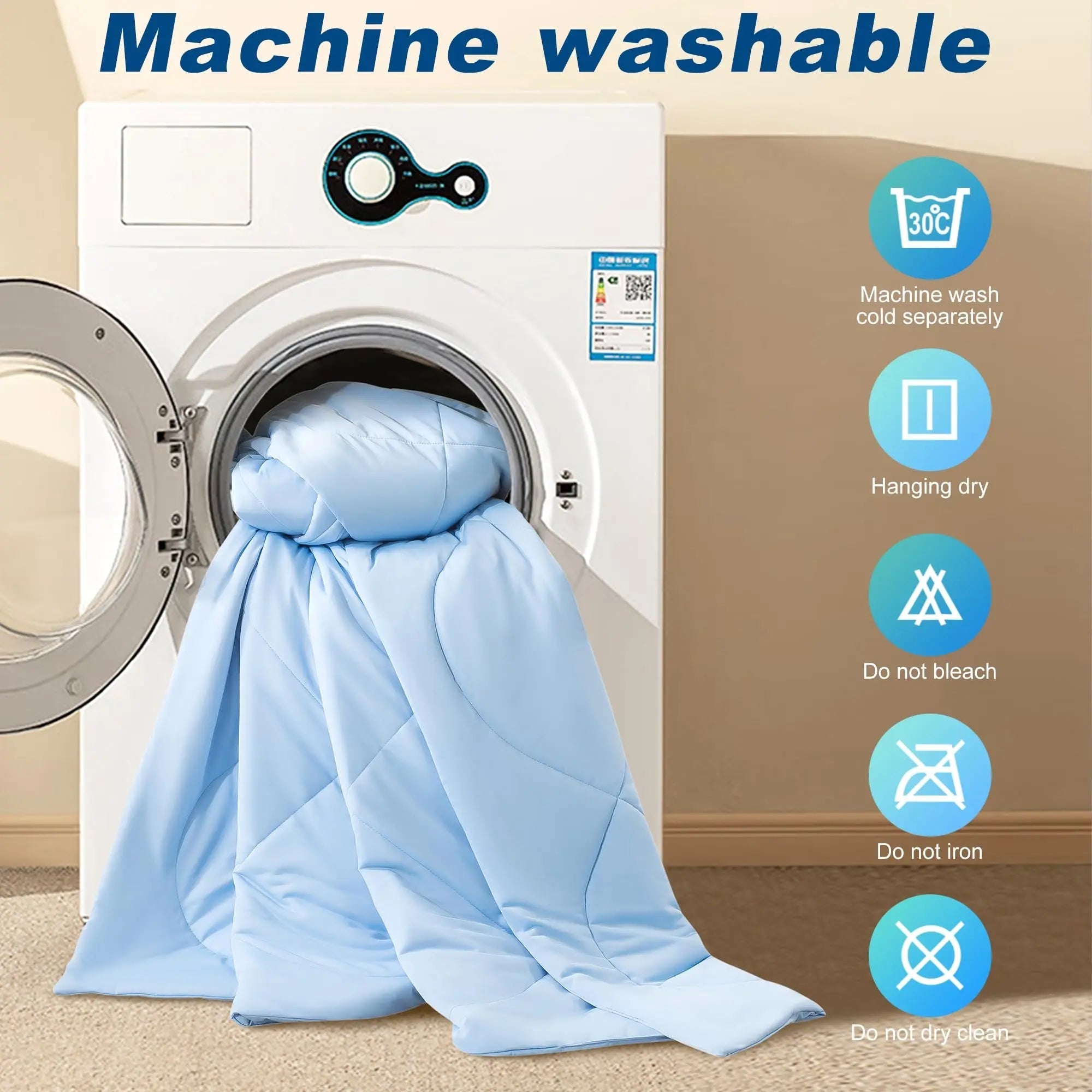 Lightweight Cooling Comforter with Q Max 0.4 Technology for All-Season Use