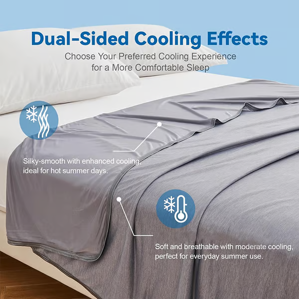 Lightweight Dual-Sided Cooling Blanket for Hot Sleepers and Night Sweats