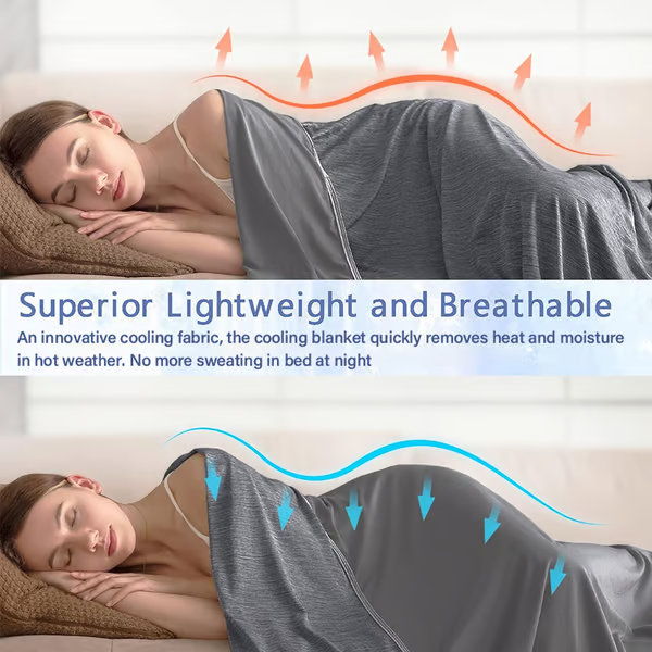 Lightweight Dual-Sided Cooling Blanket for Hot Sleepers and Night Sweats