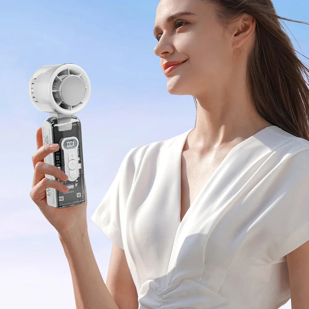 Portable Handheld Misting Fan with Adjustable Speed for Quick Cooling