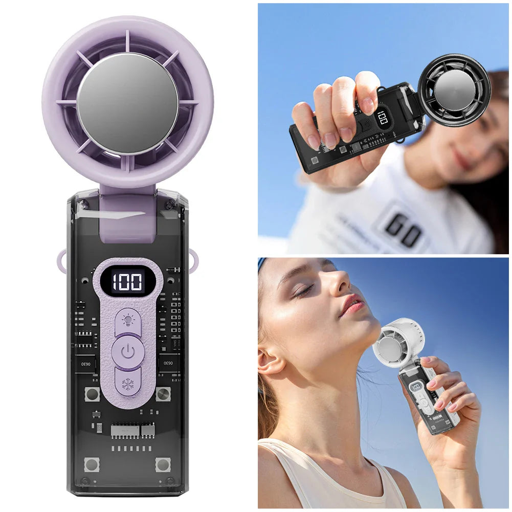 Portable Handheld Misting Fan with Adjustable Speed for Quick Cooling