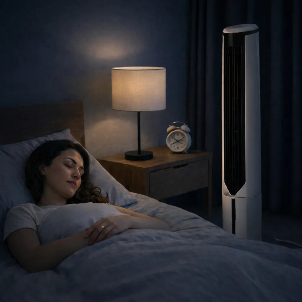 Portable Tower Fan Air Cooler - Slim Design for Quiet, Space-Saving Use