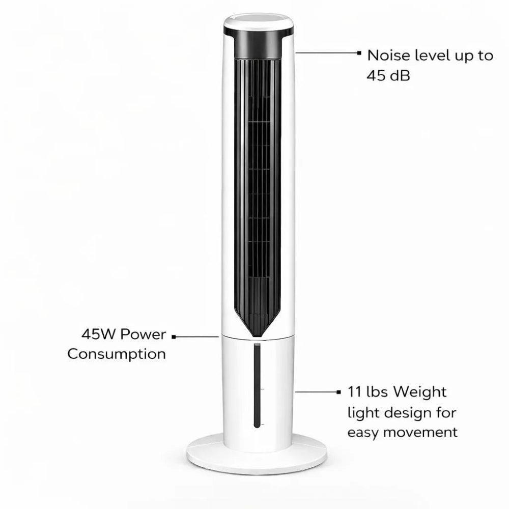 Portable Tower Fan Air Cooler - Slim Design for Quiet, Space-Saving Use