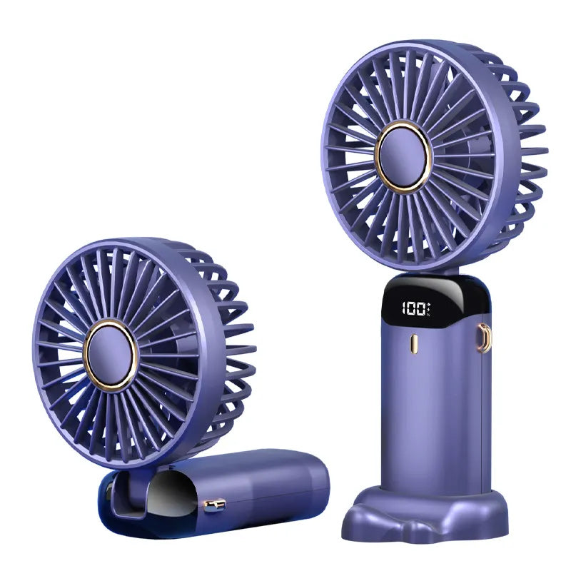 Portable Fan with Ice Compress, 3 Speed Settings - Handheld & Desktop Design