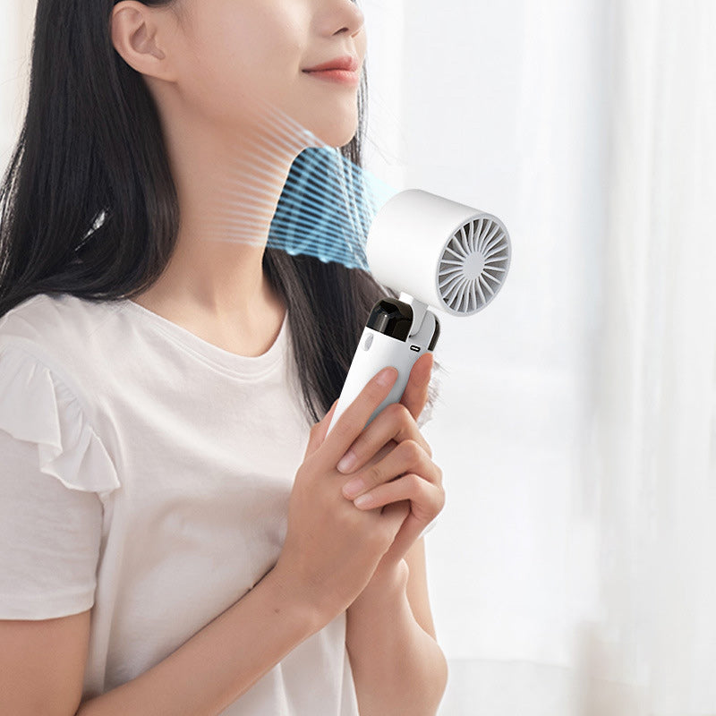 Portable Fan with Ice Compress, 3 Speed Settings - Handheld & Desktop Design