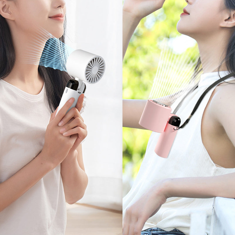 Portable Fan with Ice Compress, 3 Speed Settings - Handheld & Desktop Design