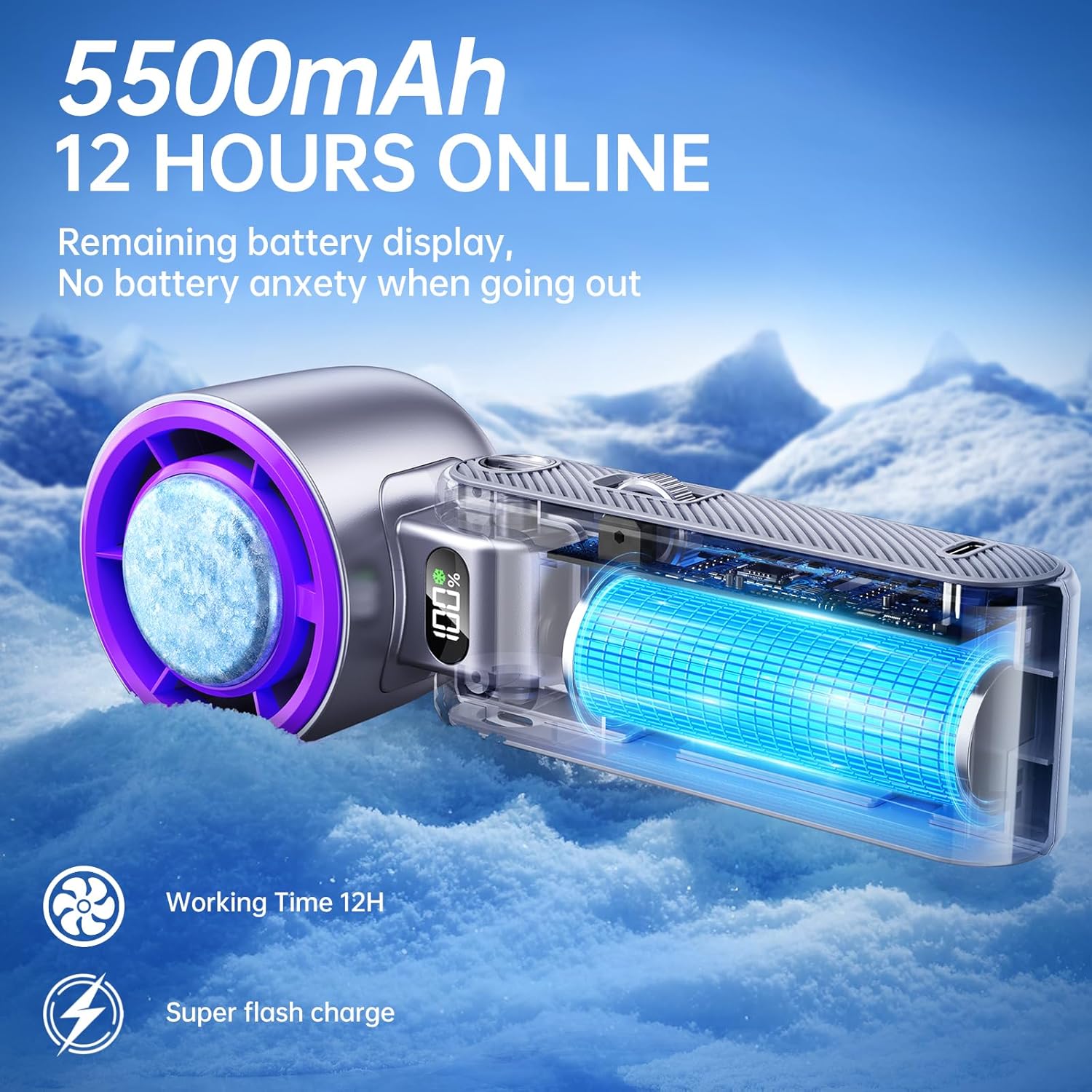 Portable Misting Fan with Ice Cooling Feature – Adjustable Turbo Speeds