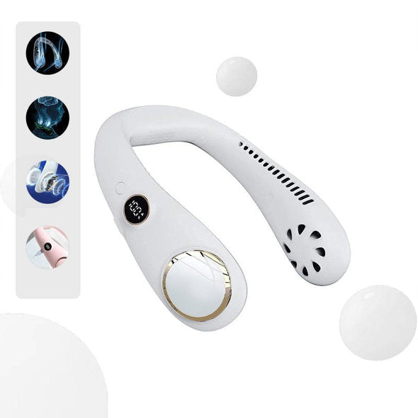 Portable Neck Fan with Rechargeable Battery – Lightweight Cooling Device