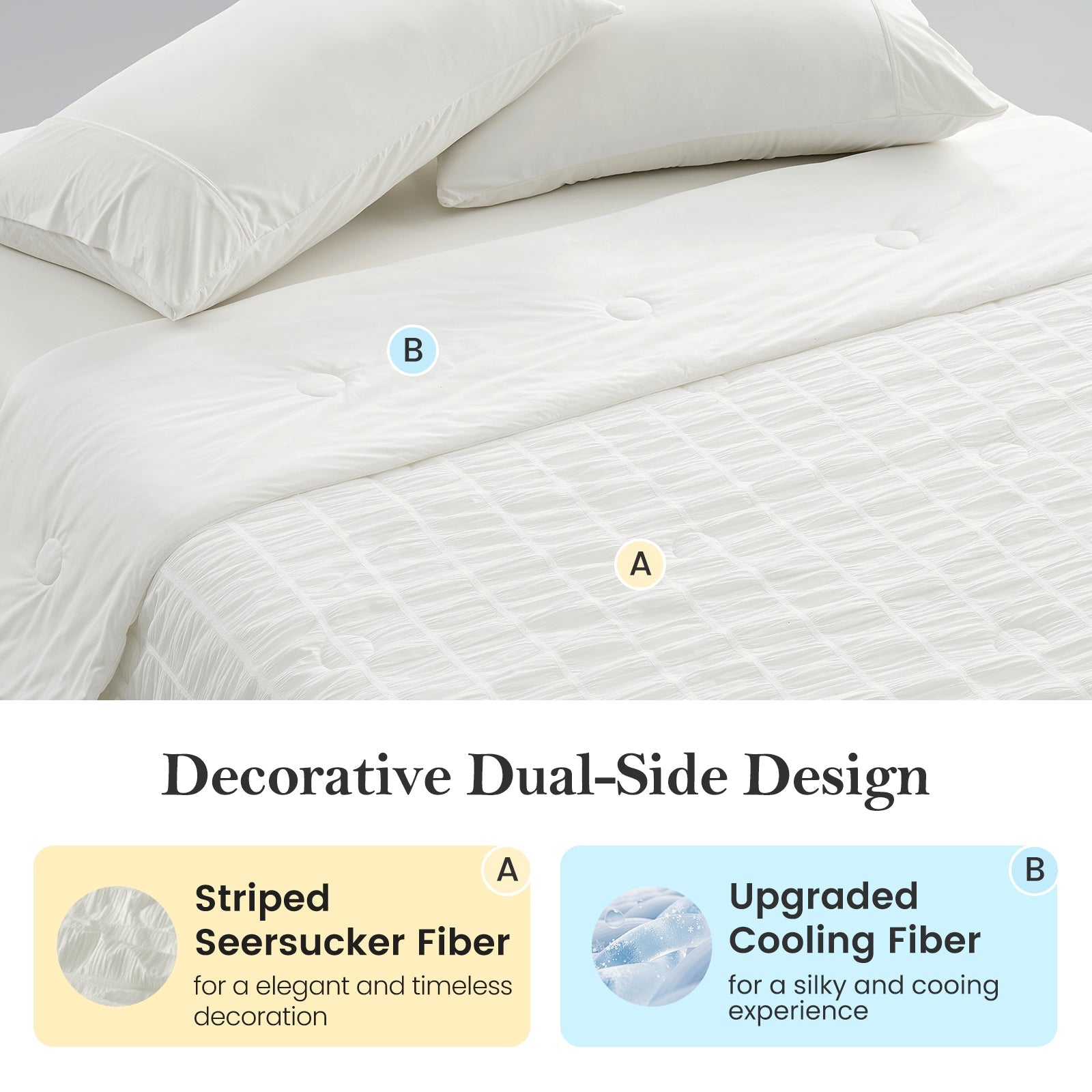 Lightweight Seersucker Cooling Blanket with Vertical Stripes – Breathable for Warm Sleepers