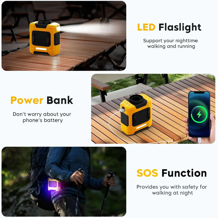 Mini Handheld Fan with USB Charging and LED Light - Portable Cooling Device