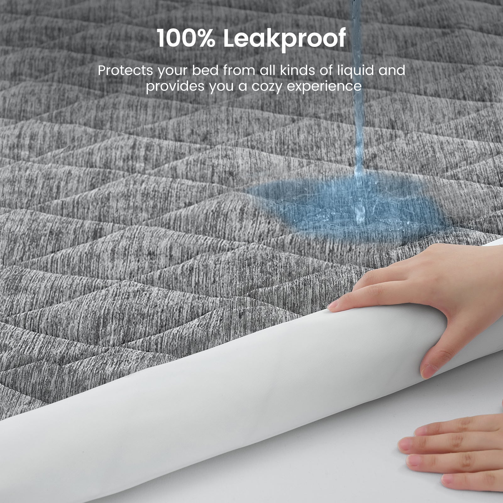 Soft Fabric Mattress Topper with Leakproof Design for All-Night Cooling
