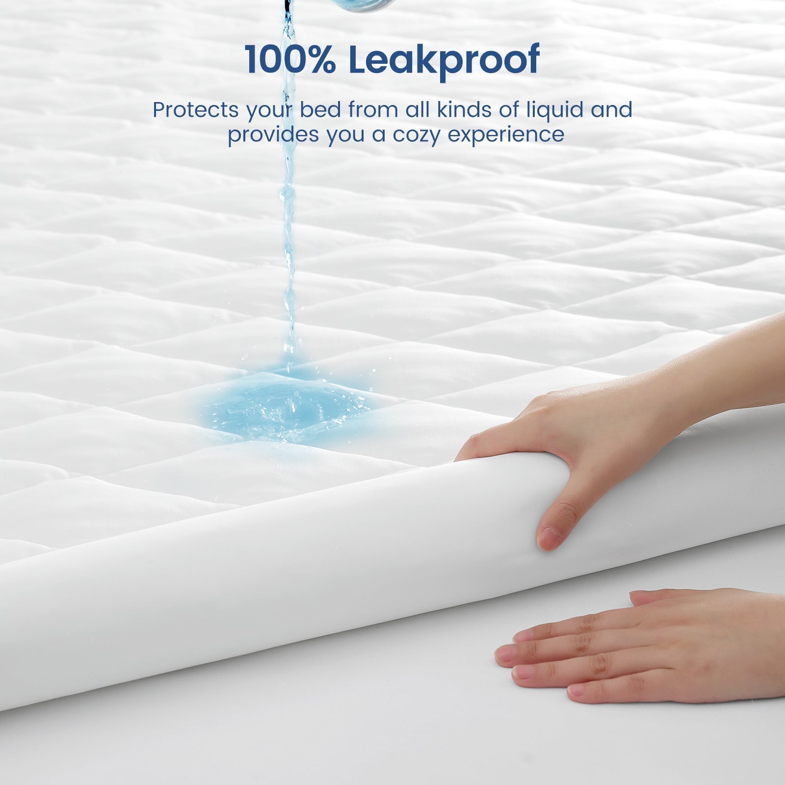 Soft Fabric Mattress Topper with Leakproof Design for All-Night Cooling
