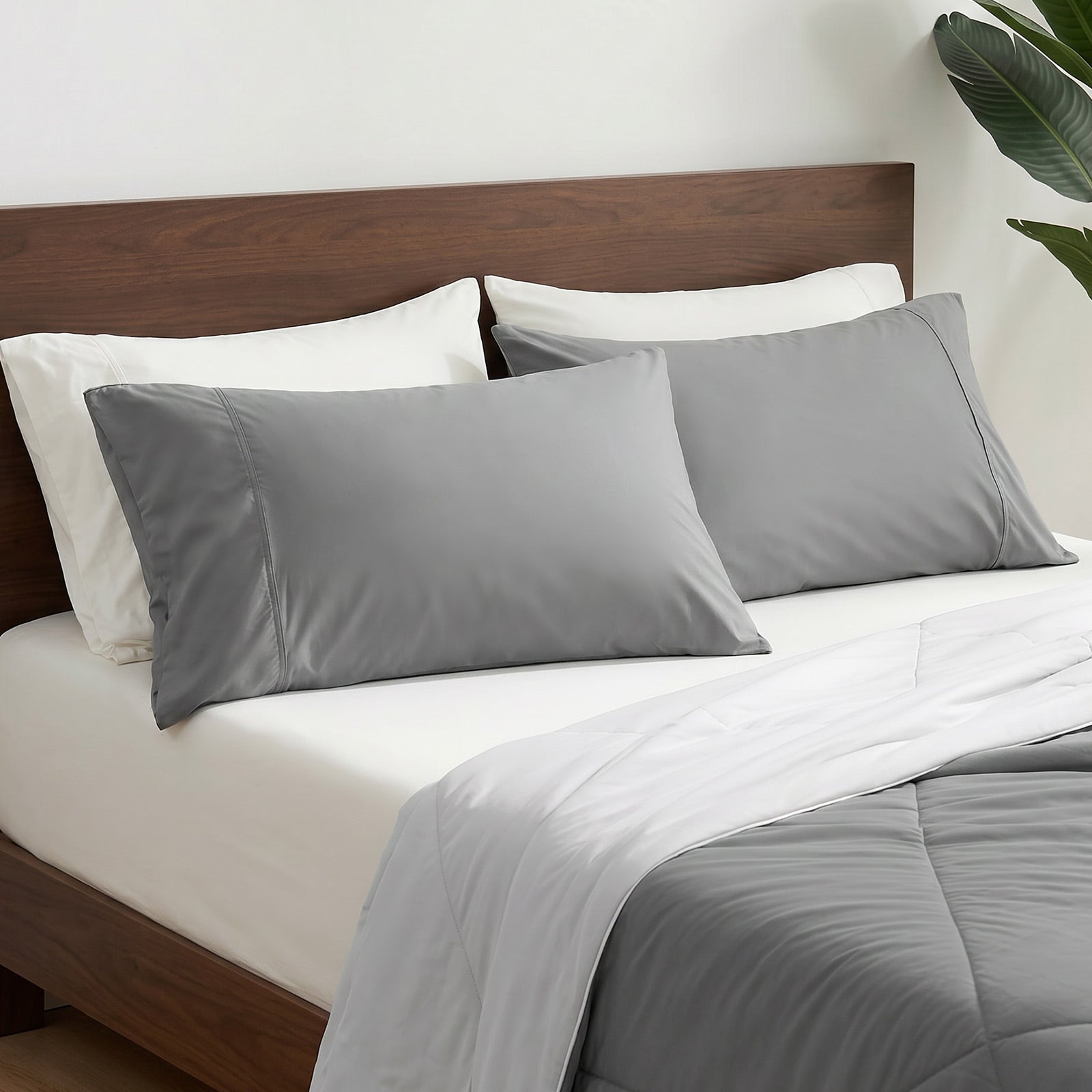 Charcoal Grey Pillowcases – Breathable Fabric with Japanese Cooling Technology