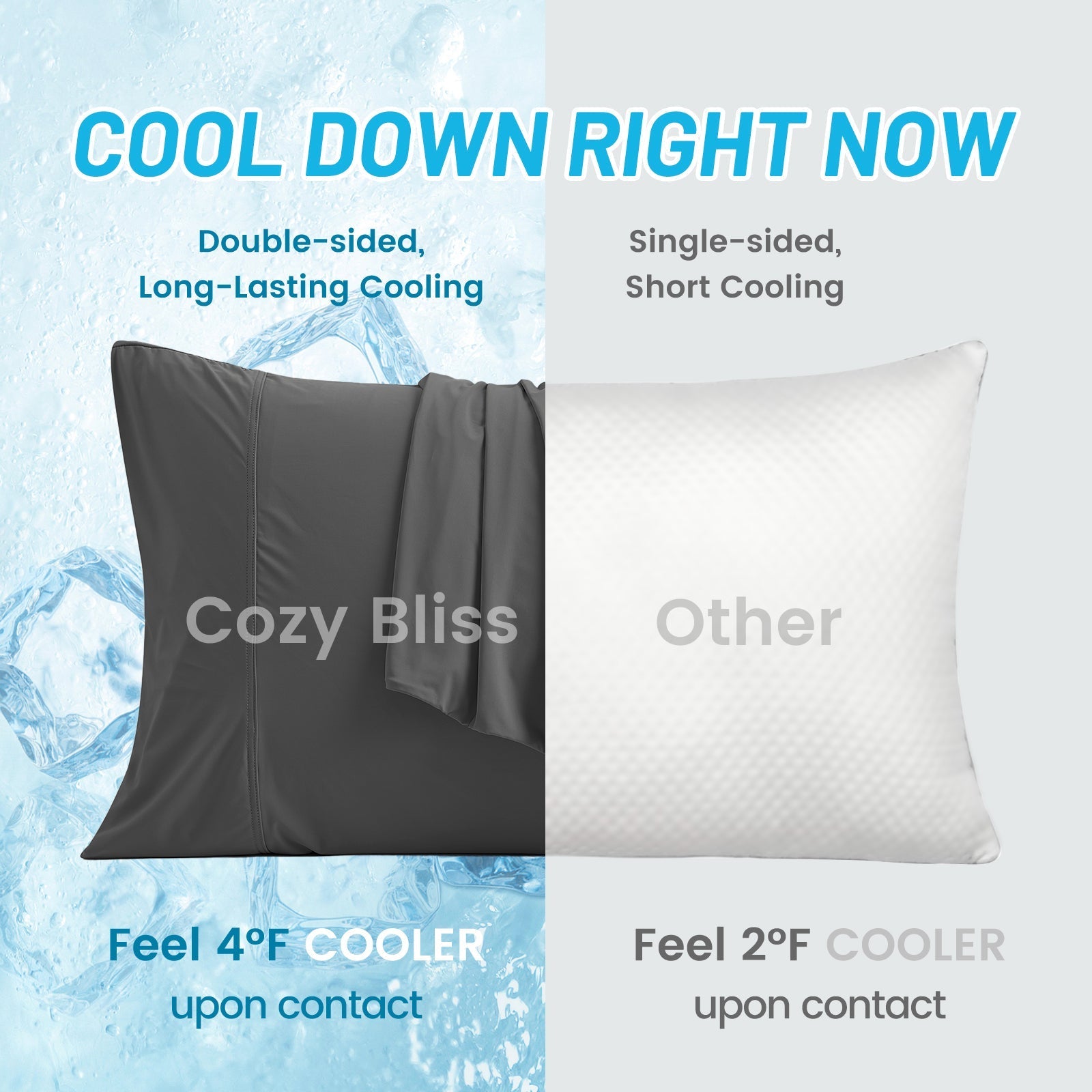 Charcoal Grey Pillowcases – Breathable Fabric with Japanese Cooling Technology