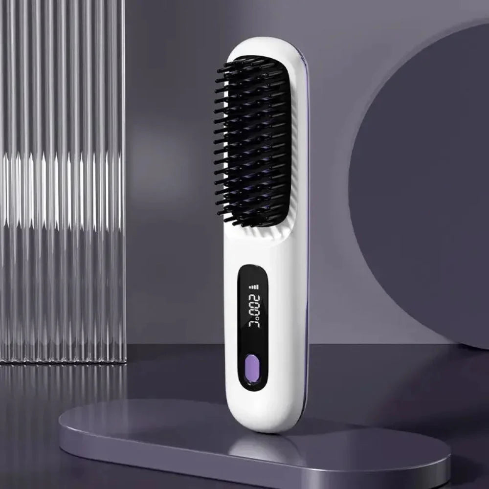 Wireless Hair Smoother with USB Charging and LCD Display
