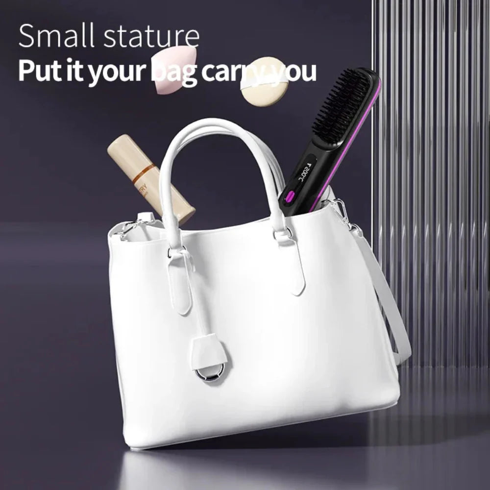 Wireless Hair Smoother with USB Charging and LCD Display