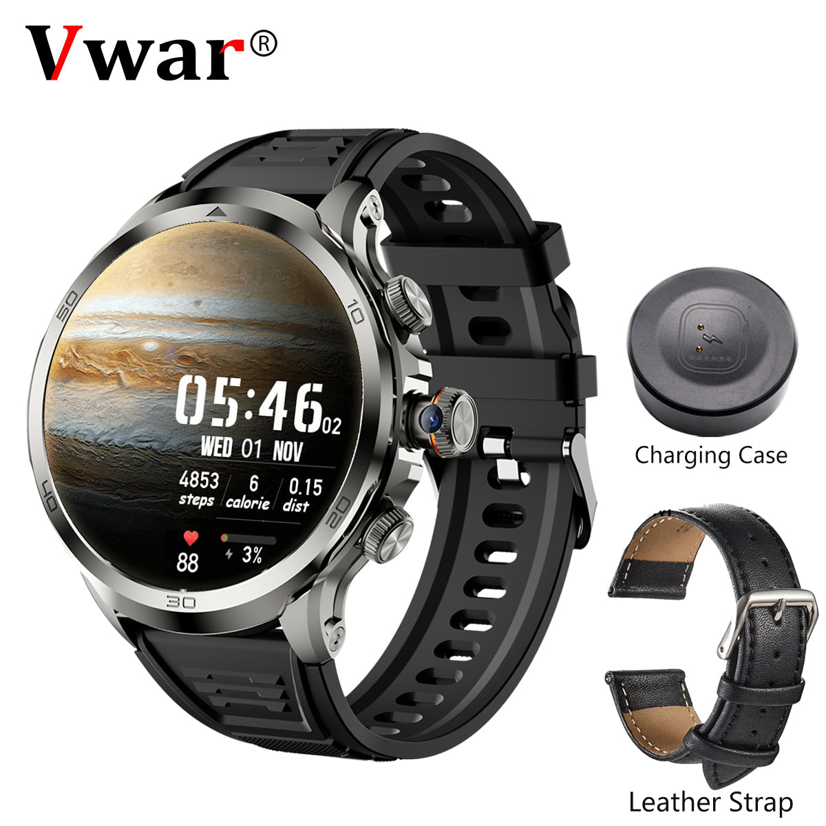 Fitness Tracker Smartwatch with 1.85 AMOLED Display and Camera - 4G Connectivity