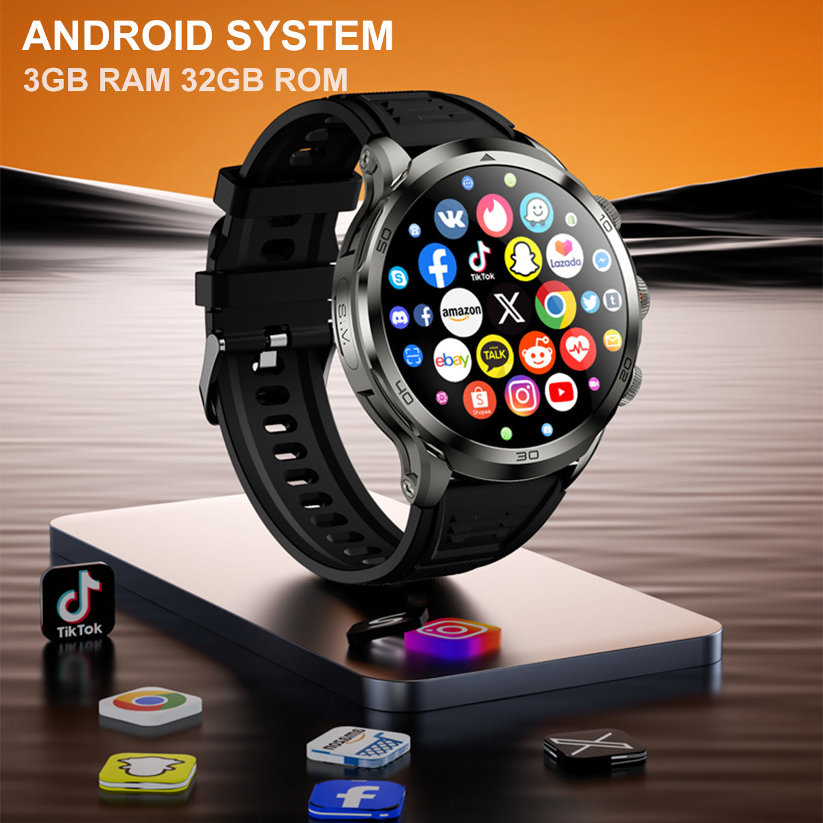 Fitness Tracker Smartwatch with 1.85 AMOLED Display and Camera - 4G Connectivity