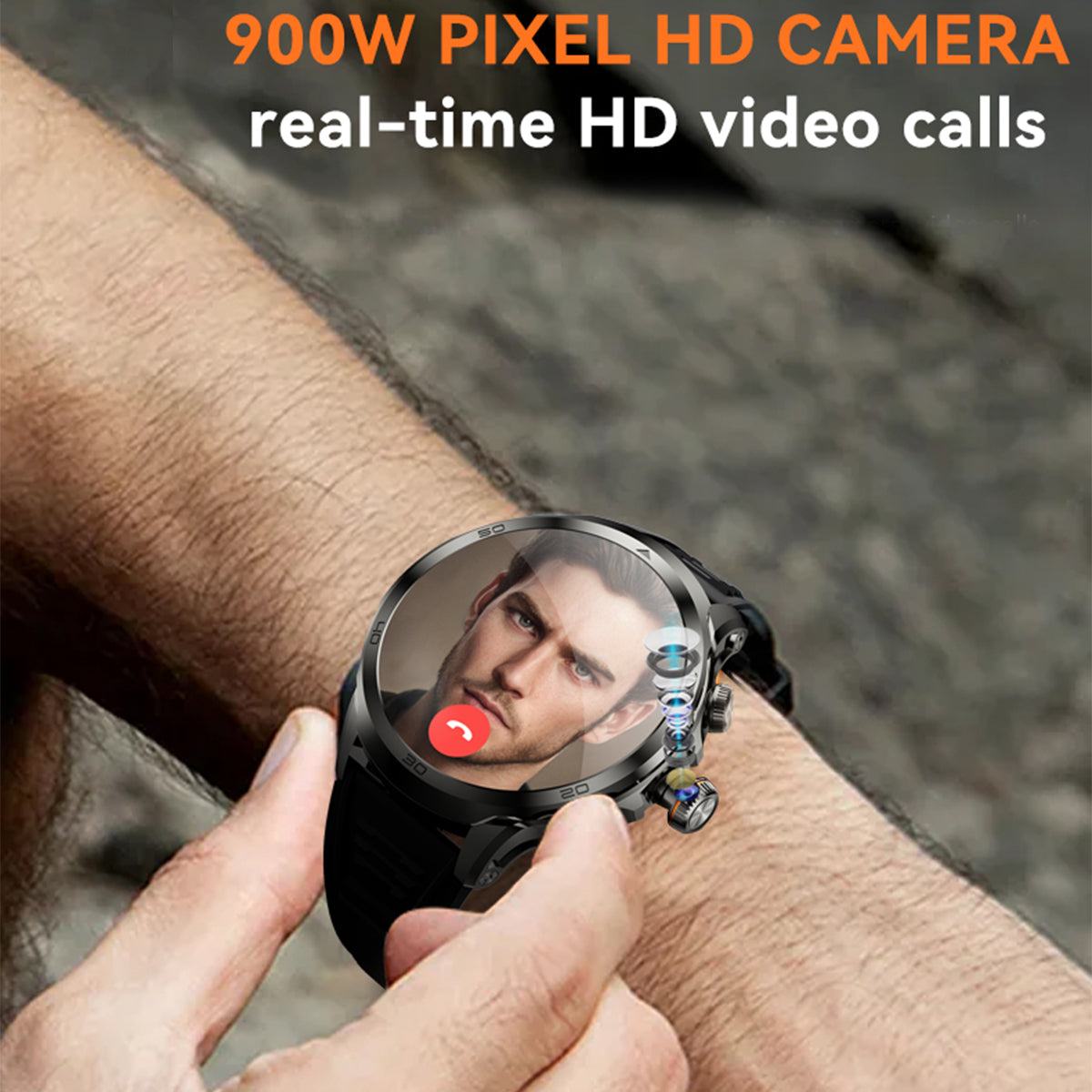 Fitness Tracker Smartwatch with 1.85 AMOLED Display and Camera - 4G Connectivity