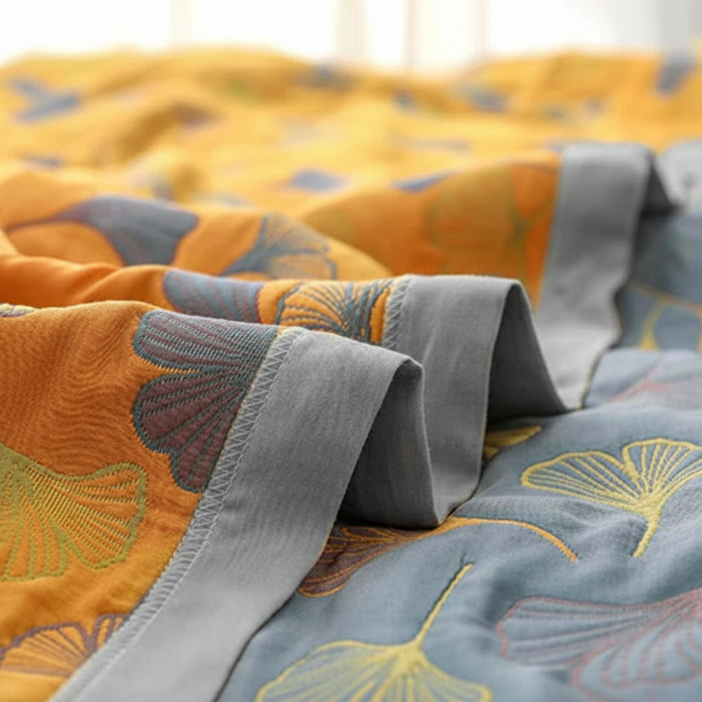 Nature-Inspired Reversible Throw Blanket for Stylish Spaces