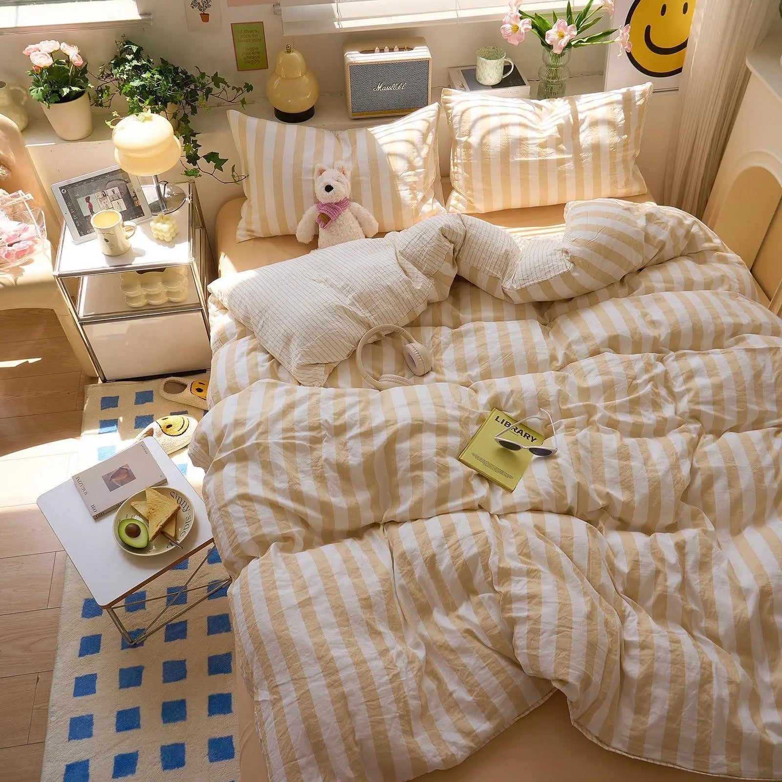 Breathable Cotton Crepe Bedding Collection | Year-Round Complete Quilt Set