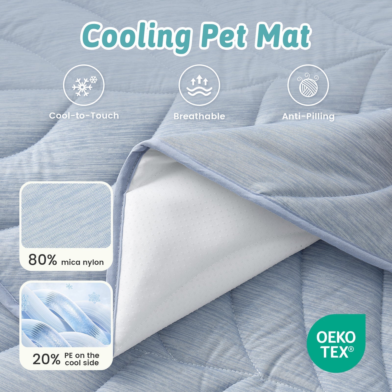 Cooling Dog Mat for Instant Relief | Non-Slip Waterproof Comfort