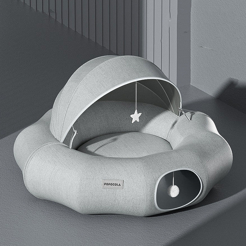 Foldable Donut Cat Tunnel with Summer Ice Feature – Play Space for Cats