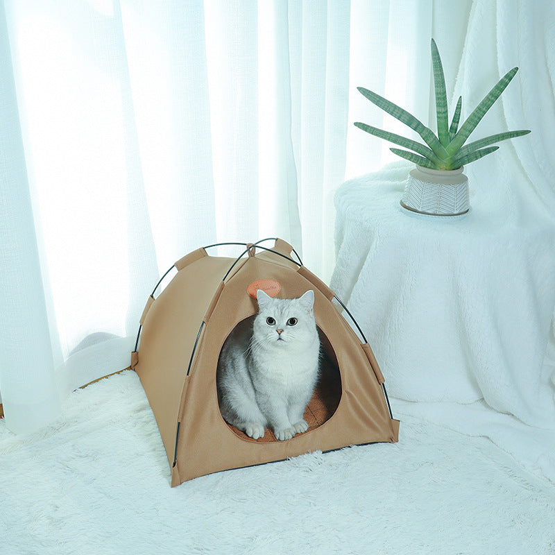 Portable Cat Tent with Cooling Mat & Breathable Design for Comfort