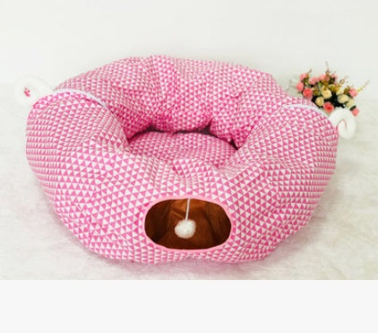 Indoor Cat Play Tunnel with Adorable Dragon Pattern – Cozy Sleeping Area