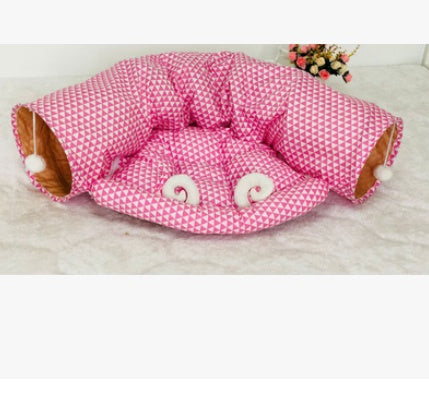 Indoor Cat Play Tunnel with Adorable Dragon Pattern – Cozy Sleeping Area