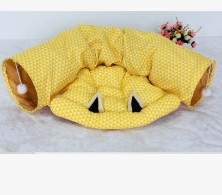 Indoor Cat Play Tunnel with Adorable Dragon Pattern – Cozy Sleeping Area