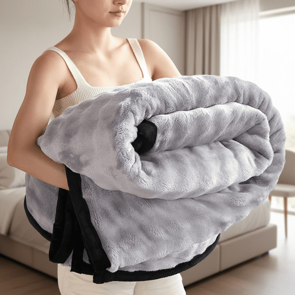 SnuggleSoft Reversible Plush Fleece Blanket for Ultimate Comfort