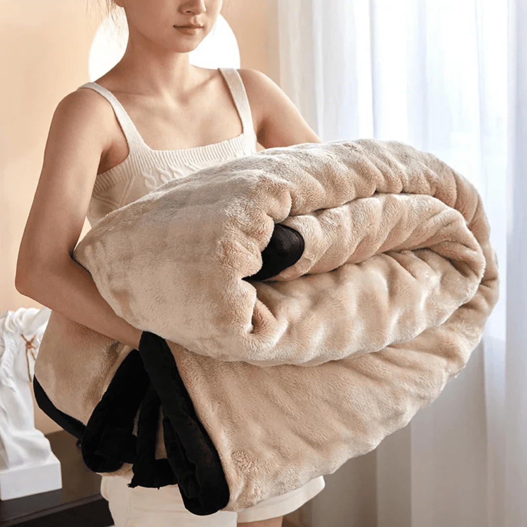 SnuggleSoft Reversible Plush Fleece Blanket for Ultimate Comfort