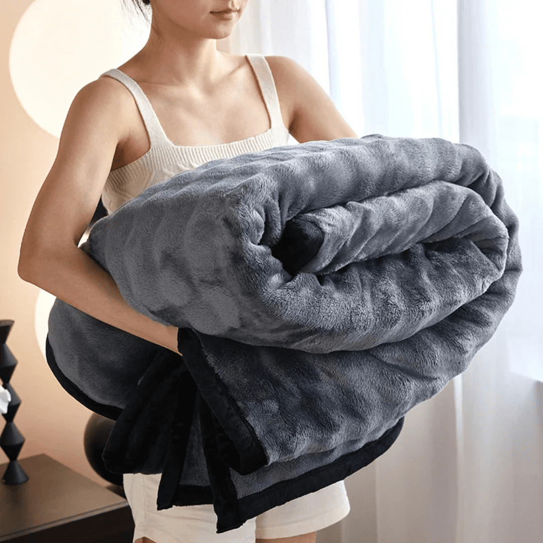 SnuggleSoft Reversible Plush Fleece Blanket for Ultimate Comfort