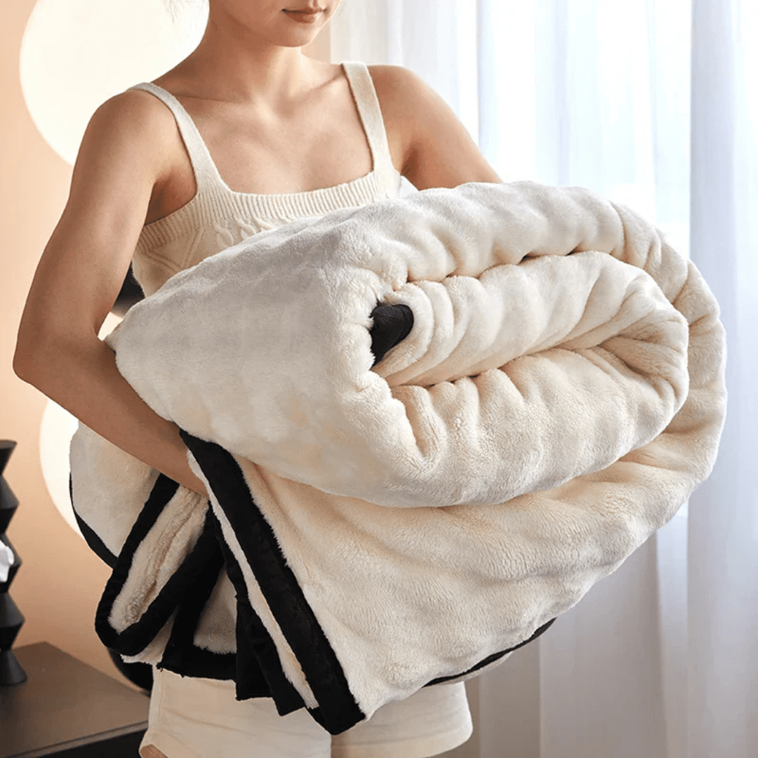 SnuggleSoft Reversible Plush Fleece Blanket for Ultimate Comfort