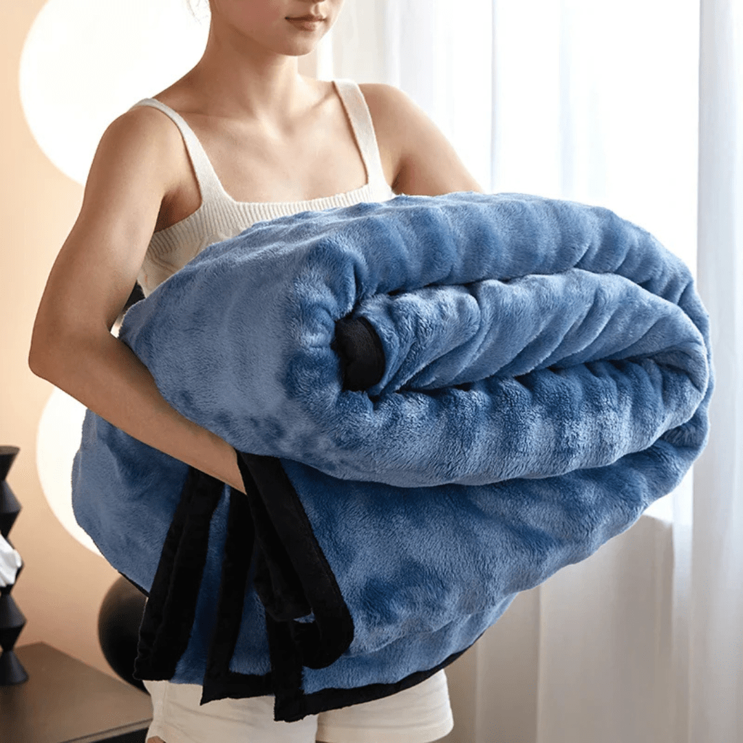 SnuggleSoft Reversible Plush Fleece Blanket for Ultimate Comfort