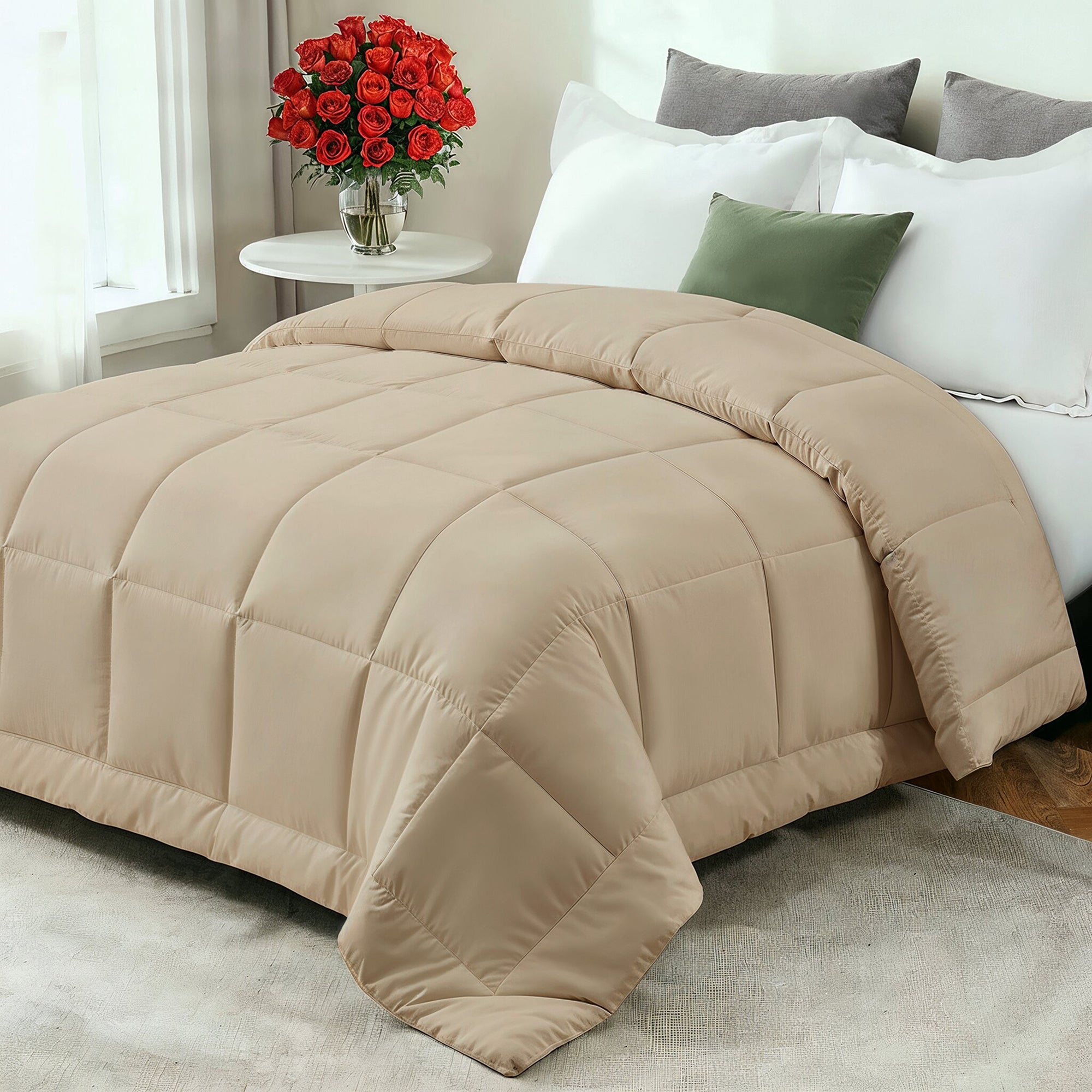 All-Season Down Comforter with Soft Fiberfill | Breathable for Year-Round Use