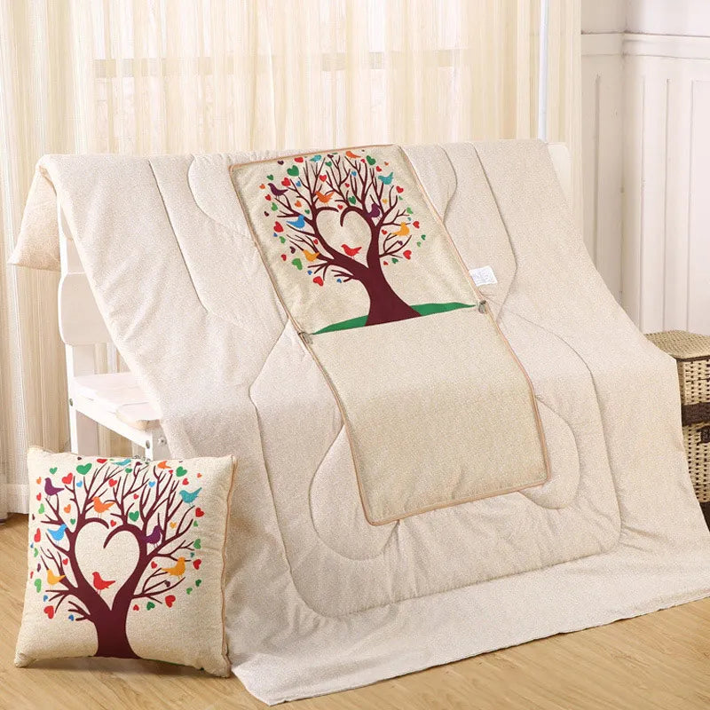 Soft Polyester-Filled Convertible Blanket and Pillow Combo for Comfort