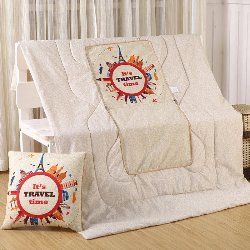 Soft Polyester-Filled Convertible Blanket and Pillow Combo for Comfort