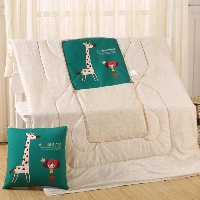 Soft Polyester-Filled Convertible Blanket and Pillow Combo for Comfort