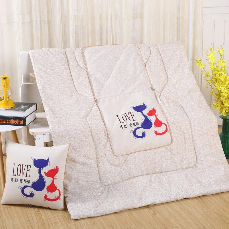 Soft Polyester-Filled Convertible Blanket and Pillow Combo for Comfort