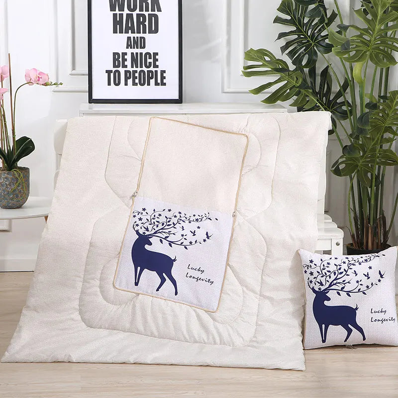 Soft Polyester-Filled Convertible Blanket and Pillow Combo for Comfort
