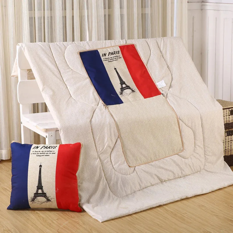 Soft Polyester-Filled Convertible Blanket and Pillow Combo for Comfort