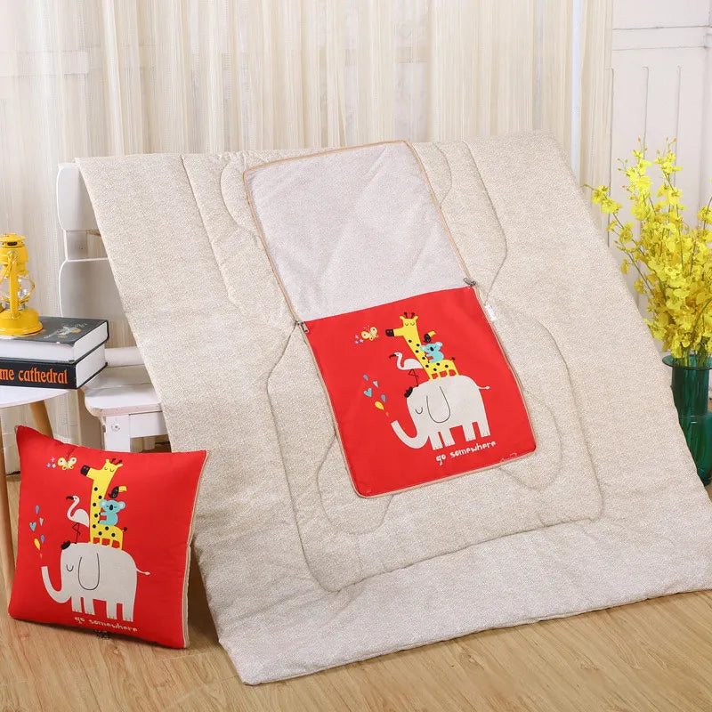 Soft Polyester-Filled Convertible Blanket and Pillow Combo for Comfort