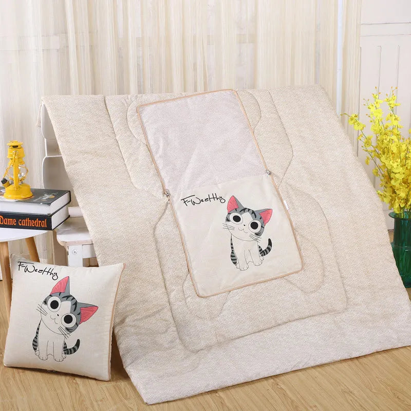Soft Polyester-Filled Convertible Blanket and Pillow Combo for Comfort
