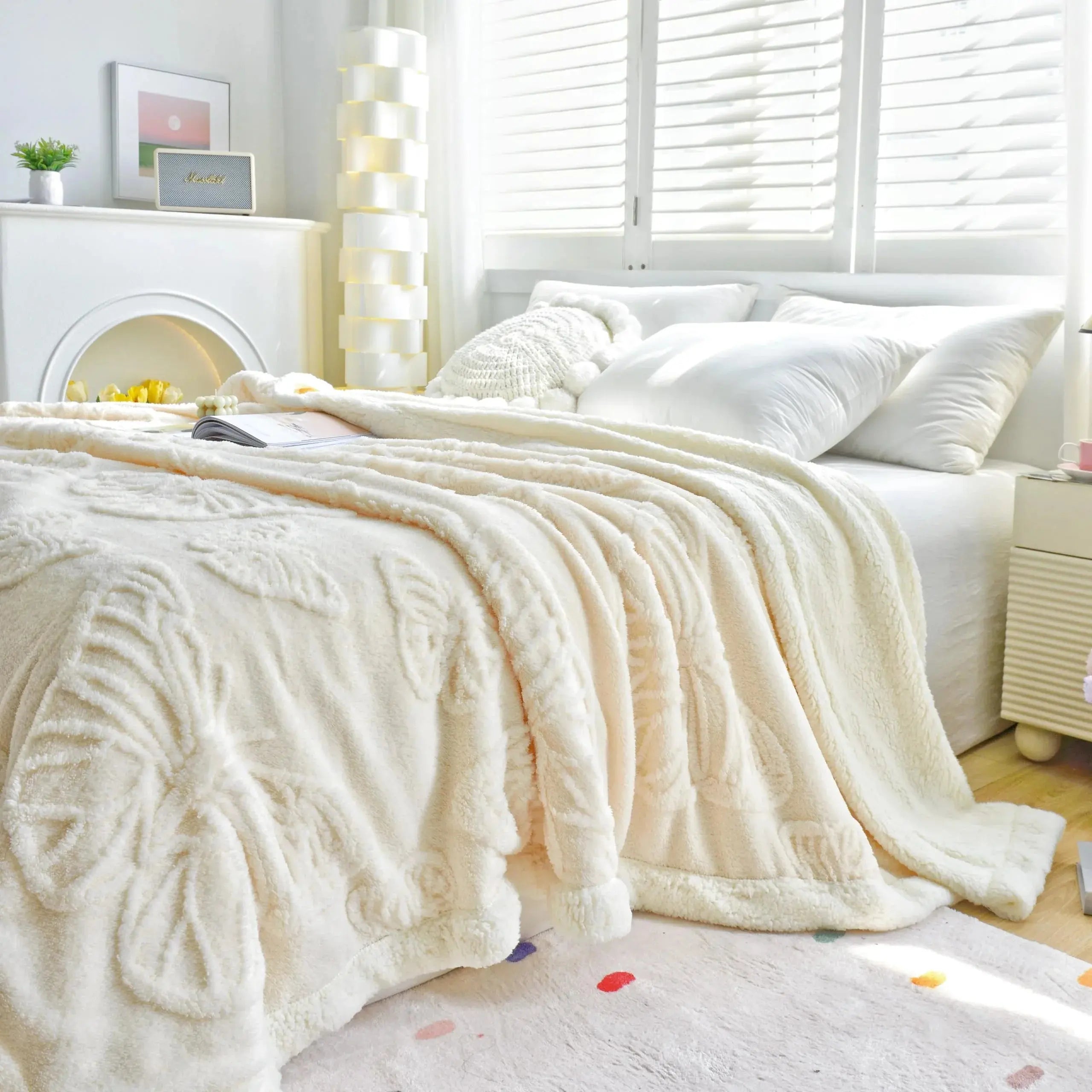 Lightweight Flannel Blanket in Cozy Coral for Comfortable Warmth