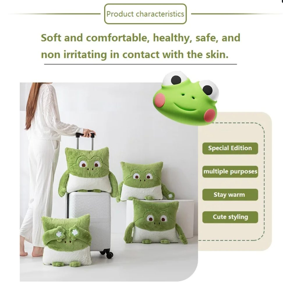 Mini Monster Quilted Pillow Blanket - Soft Fabric for Kids' Comfort