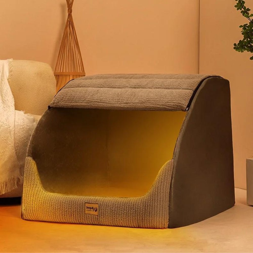 Pet Bed with Enclosed Design | Washable Cover & Sponge Filling | Grey | 3 Sizes