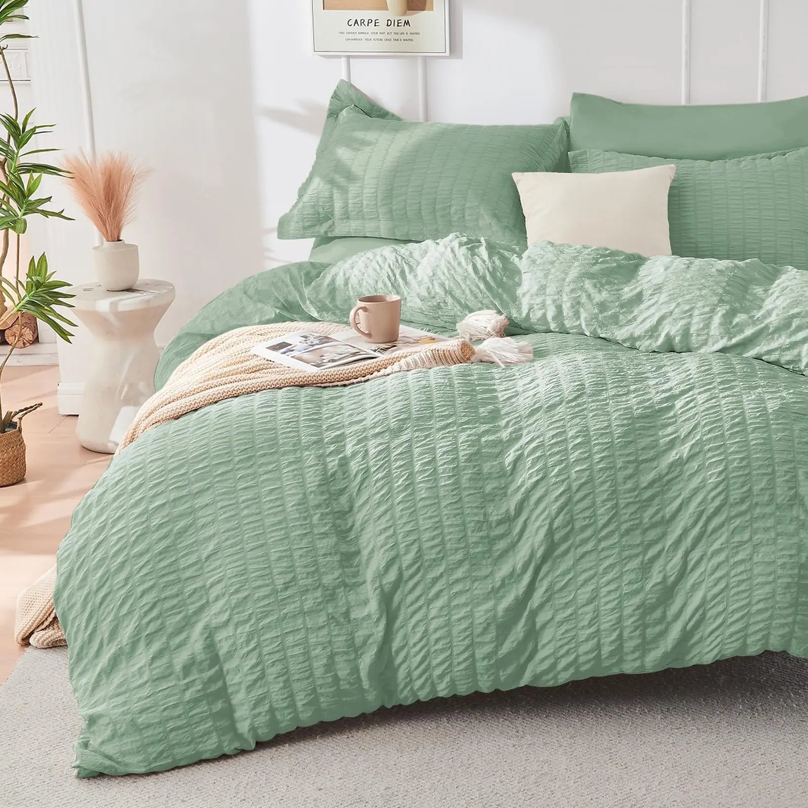 Microfiber Duvet Cover Set with Zipper and Corner Ties for Cozy Sleep