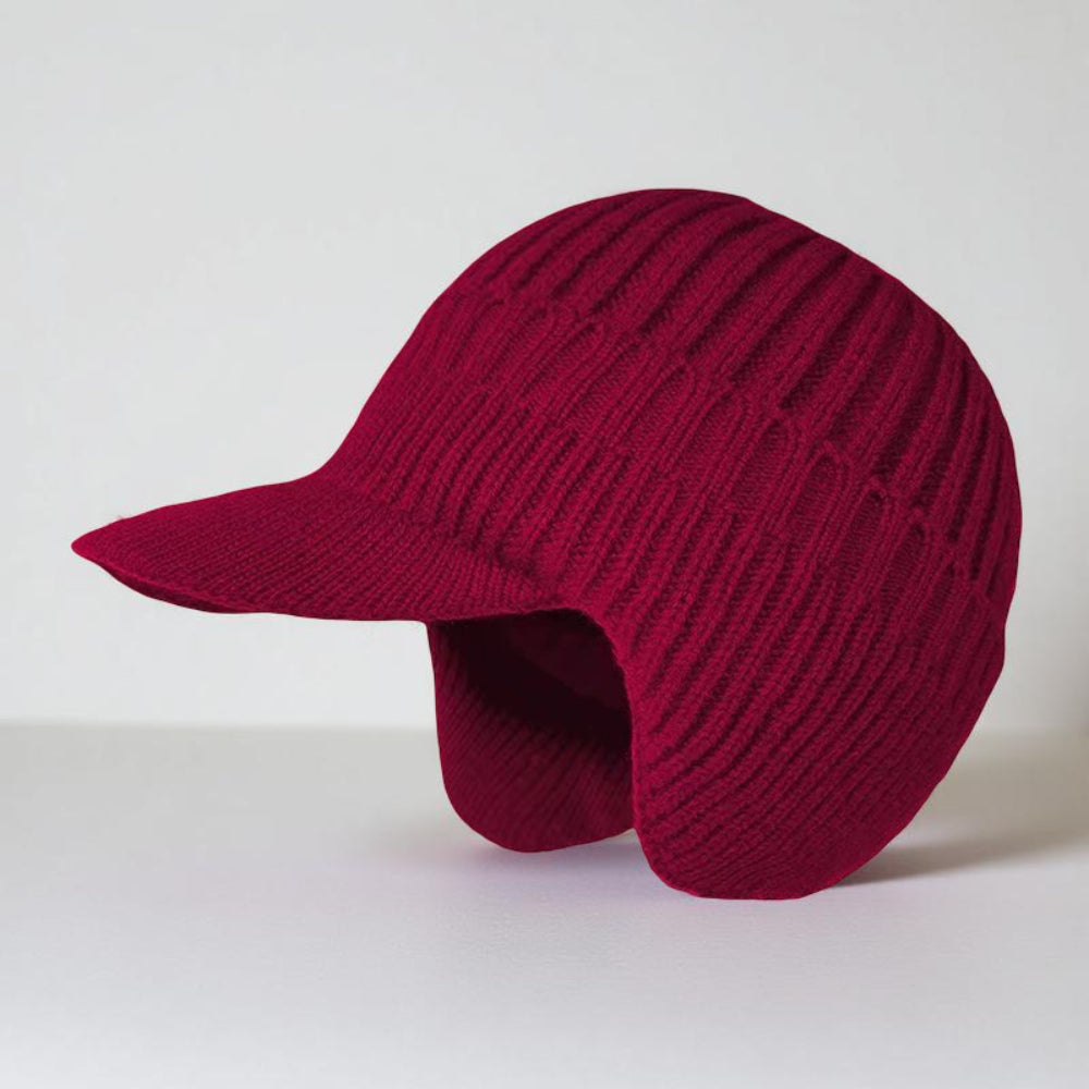 Knit Beanie with Visor and Ear Flaps – Warm Winter Hat